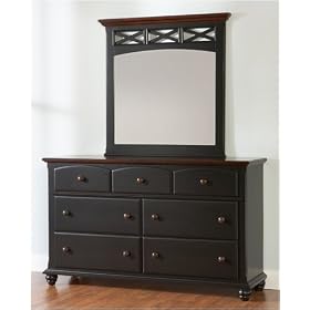 Broyhill 4114-230 Cross Towne Drawer Dresser in Cherry and Black