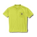 Men's Carhartt Anti-Odor Breathable Short Sleeve Polyester Work Henley Shirts