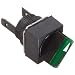 Omron A165W-A3MG-24D-2 Knob Type Selector and Switch, Solder Terminal, IP65 Oil-Resistant, 16mm Mounting Aperture, LED Lighted, 3 Notches, Manual Reset Method, Square, Green, 24 VDC Rated Voltage, Double Pole Double Throw Contacts