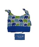 Toby Tiger organic cotton Elephant print blue/green baby hat 6-12mths