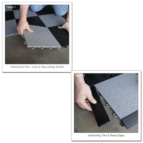 Modutile Garage Floor Tiles 30 Pack, Coin, Gray Garage Floors