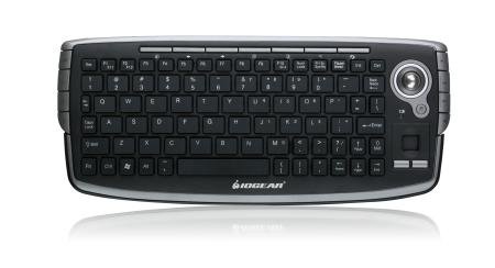 Iogear 2.4ghz Wireless Keyboard With Optical Trackball + Scroll Wheel Usb Wireless Dongle