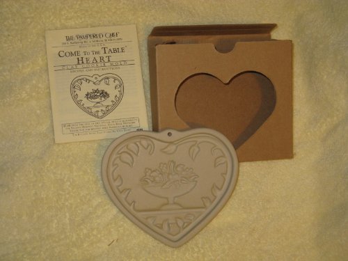 The Pampered Chef Come To The Table Heart Clay Cookie Mold #2913