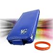 Apple iPod Nano 5th Generation (5G Video) Premium **VG BRAND** Leather Flip Case Cover **BLUE** + Vangoddy ?(Trademarked) Orange Silicone Wrist Band!!!
