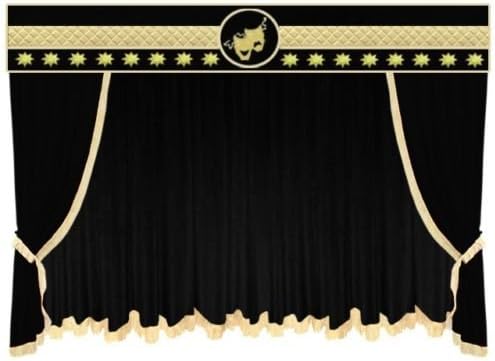SAARIA Stage HT8 Velvet Curtain Black For Schoolevent CHURCH RESTAURANT Home Movie Theater Window Backdrop 15 ft W X 8 ft H