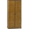 Wardrobe with 2-Doors and Bun Turned Feet, Pine