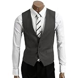 DOUBLJU Mens Casual 4button Slim Vest (095D)