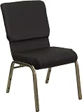 18.5'' Wide Black HERCULES&trade; Church Chair - Goldvein Frame [FD-CH02185-GV-JP02-GG]