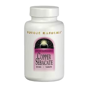 Source Naturals Copper Sebacate, 60 Tabs 22 MG