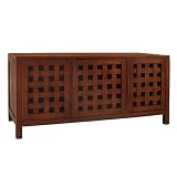 Indoor Furnitures item: Lattice Media Console - Antique Teak Finish