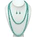 Gem Stone King 24 Inch Stunning Beads Simulated Turquoise Howlite Necklace and Earrings Set