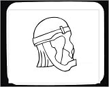 Mouse Pad with protective gear, helmet, armour, black and white, Europe, ancient, armor, cast, Denmark, shield, antique, metal