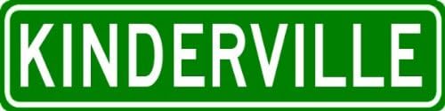 KINDERVILLE Sign - Personalized KINDER Last Name Sign - Aluminum - 6 x 24 Inches