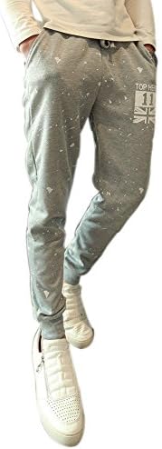 Leies Girl Men's UK Flag Printing Causal Street Dance Harem Pants L Grey