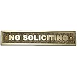 Brass No Soliciting Sign