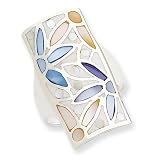 Sterling Silver Multi-colored Mother of Pearl Ring