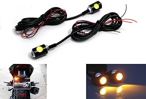 Black LED Licence Plate Lights with Integrated Super Bright Indicators / Turn Signals