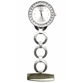 Henley polished chrome crystal fob watch