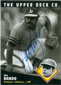 Sal Bando Autographed/Hand Signed 1994 BAT Upper Deck baseball card Oakland Athletics