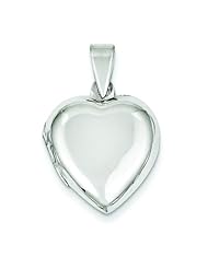 Sterling Silver Heart Locket Pendant Jewelry 27mm