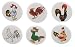 A&T Designs Set 6 Rooster Themed 1.25