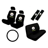 11 Piece NFL Auto Interior Gift Set - Pittsburgh Steelers - A Set of 2 Seat Covers, 1... by A P Products