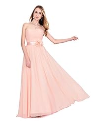 A-line Chiffon Full Length  Evening Dress/Bridesmaid Dress/Prom Dress/Wedding Party Dress  With Pearls