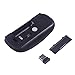 HDE Ultra-Thin Wireless Mouse 2.4GHZ Ergonomic Candy Colored Optical Mouse with USB Nano Receiver and Adjustable DPI Switch (Black)