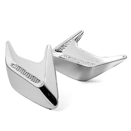 Universal Fit Chrome Black Euro Duct Side Door Vent Louver Stick-On