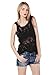 Persun Women Lace Floral Sleeveless Mesh Crochet Vest Tank Top Shirt Blouse