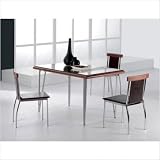 Clear Glass Top Dining Table with Wood Frame