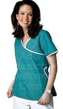 ADAR Asian Style Contrast Trim Top