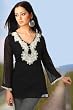 Black long sleeves Kurti/Tunic with designer bead work