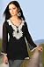 Black long sleeves Kurti/Tunic with designer bead work