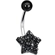 10mm Black Sparkler Star Belly Ring