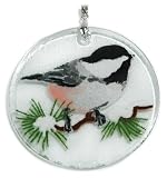 41pGZzvb6%2BL. SL160  Peggy Karr Handmade Art Glass Christmas Ornament, Chickadee