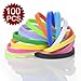 GOGO 100 Pcs Thin Silicone Wristbands for Adults, 1/5