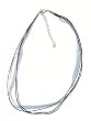 Necklace Cord For Pendants - D12 - 5-Strand Organza and Cotton Cord Mixed ~ 17" + 2" Extension Chain ~ Silver Plated Ends ~ Denimy Blue-Gray