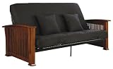 Serta Willow Manchester Full Futon Set with Pillows, Espresso/Black