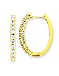 1.1 Carat 14K Gold Diamond Hinged Hoop Earrings