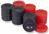 Mother of Pearl Design Backgammon Chips in Black & Red - 1.25