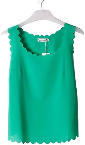 SANQIU Womens Slim Chiffon Tops Sleeveless Shirt Vest 1001 (S, color 4)