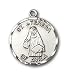 Sterling Silver St. Theresa Pendant with Stainless Silver Heavy Curb Chain 24 inch