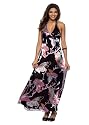 Astrapahl, Elegantes Seidenkleid mit Motiven, lang, Farbe schwarz
