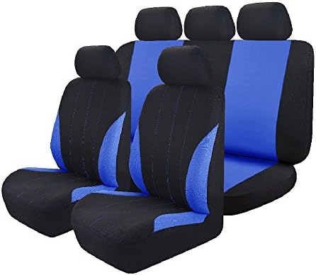 Universal Fit Car Seat Cover, Insoria Easy Install High Quality Sports/Racing Polyester Mesh Universal Full Set Car Seat Covers decoration Car Seat Protector - Fit Most Car, Truck, Suv, or Van(Blue)