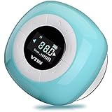 Vtin Relaxer Mini Water Resistant Portable Wireless Bluetooth 4.0 FM Radio Shower Speaker with LCD Display, Built in Mic and Suction Cup-Blue