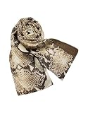 Roberto Cavalli Snake Skin Printed Reversible Doubled Silk Stole Brown