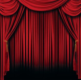 Red Curtain Backdrop Banner