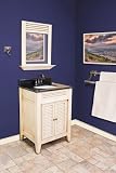Lindley Elements Louvered Door Vanity (VAN052) Includes Top, Sink, and Mirror (MIR052)