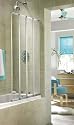 Aqualux aquarius 4 panel folding bath screen in silver